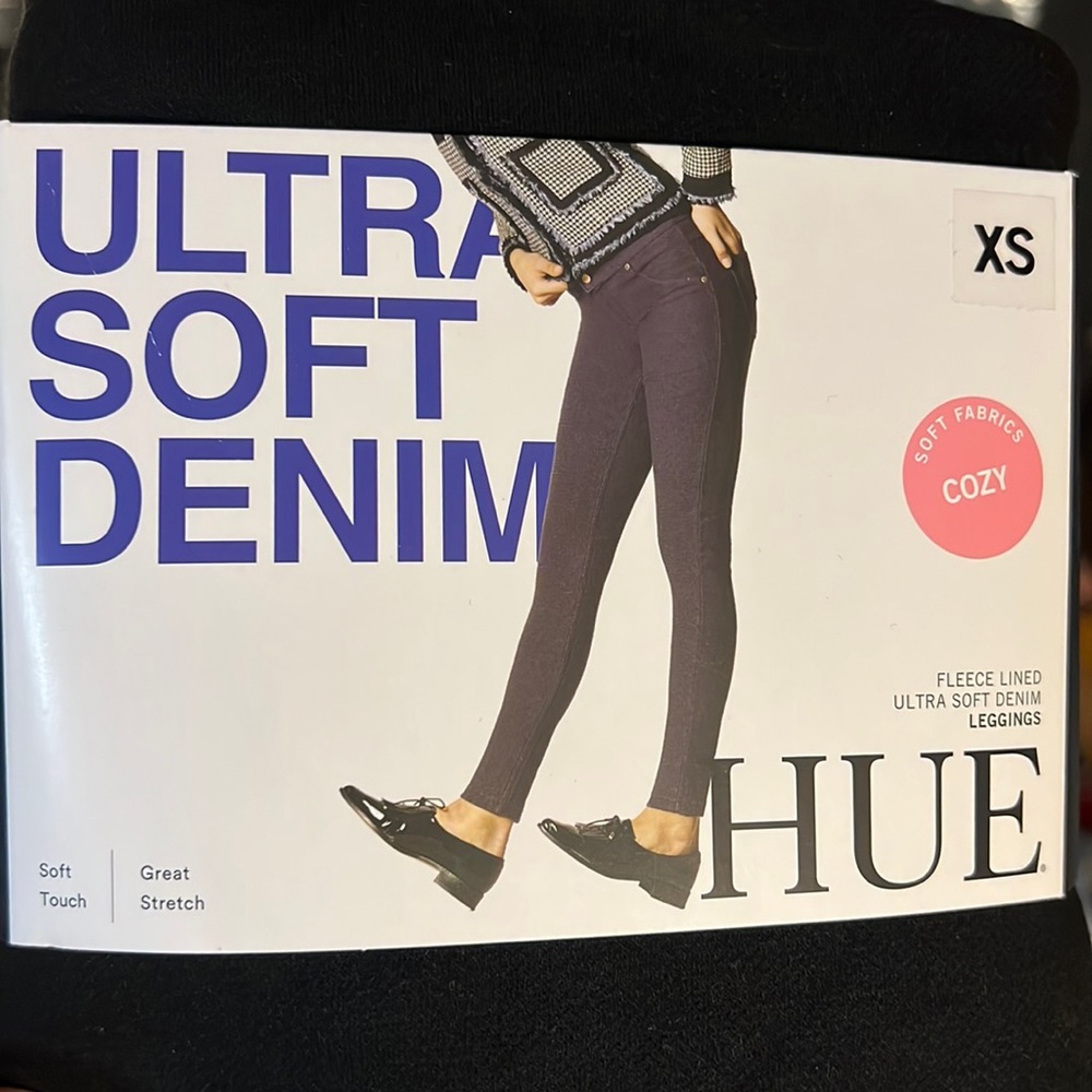 Black fleece lined jean leggings